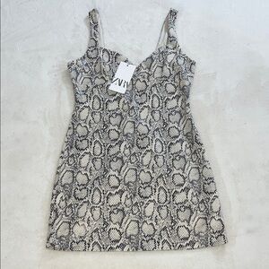 Zara Monochrome Snake Pattern Dress